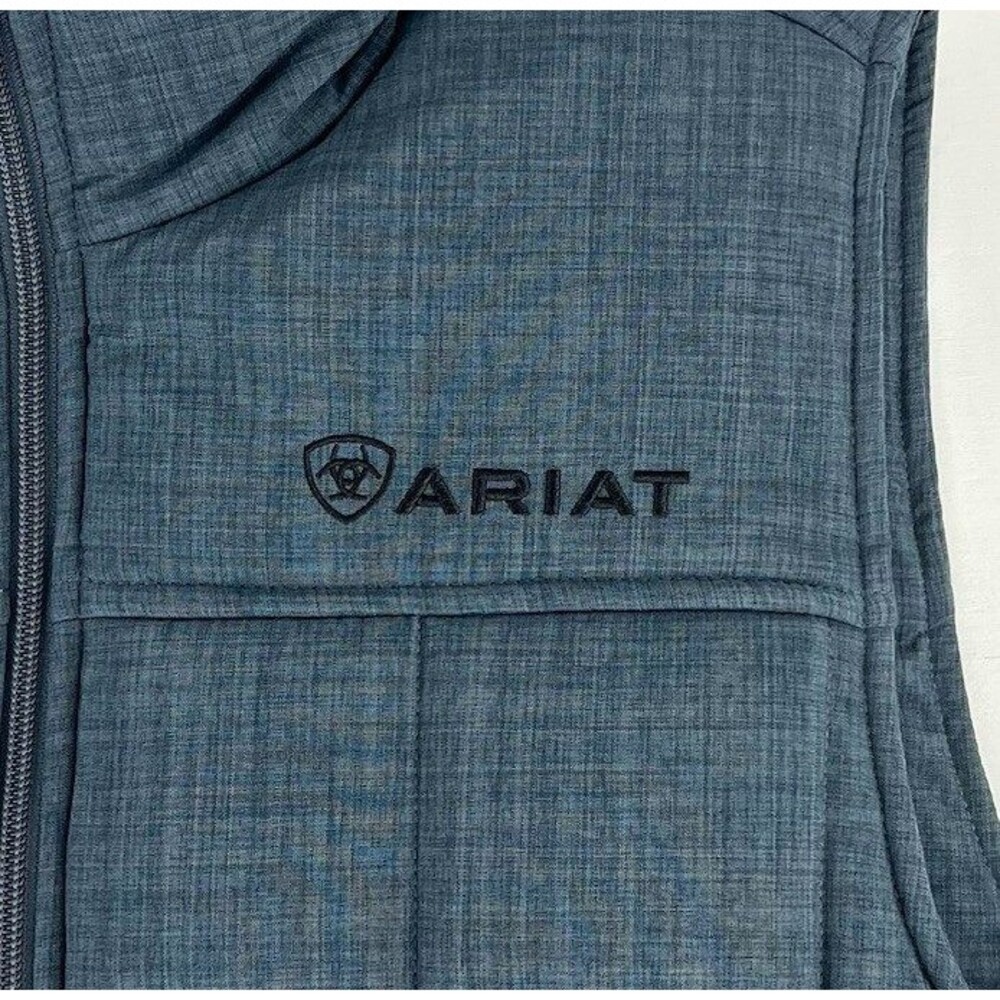 Ariat Crius Insulated Puffer Vest Slate Blue Heather Men’s Small Full Zip - Picture 3 of 10